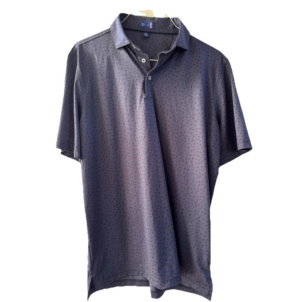 Stitch Golf Polo Shirt Men’s M Blue With AOP